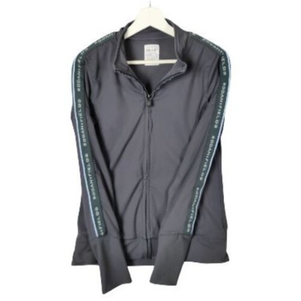 Rodan + Fields Womens Athleisure Gorpcore Zip Jacket M Gray Logo Tape Thumbholes